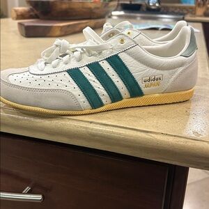 adidas White and Green Athletic Shoes